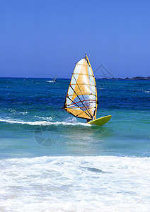 兰萨罗特运动天空波浪冲浪蓝色娱乐风帆海滩海浪乐趣背景图片