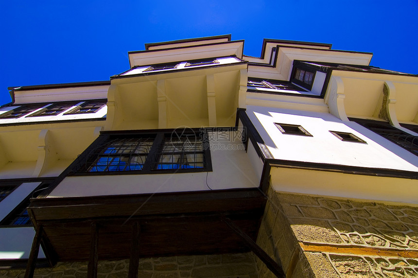传统住房 马其顿奥赫里德胜地公寓城市景观建筑博物馆财产建造住宅明信片图片
