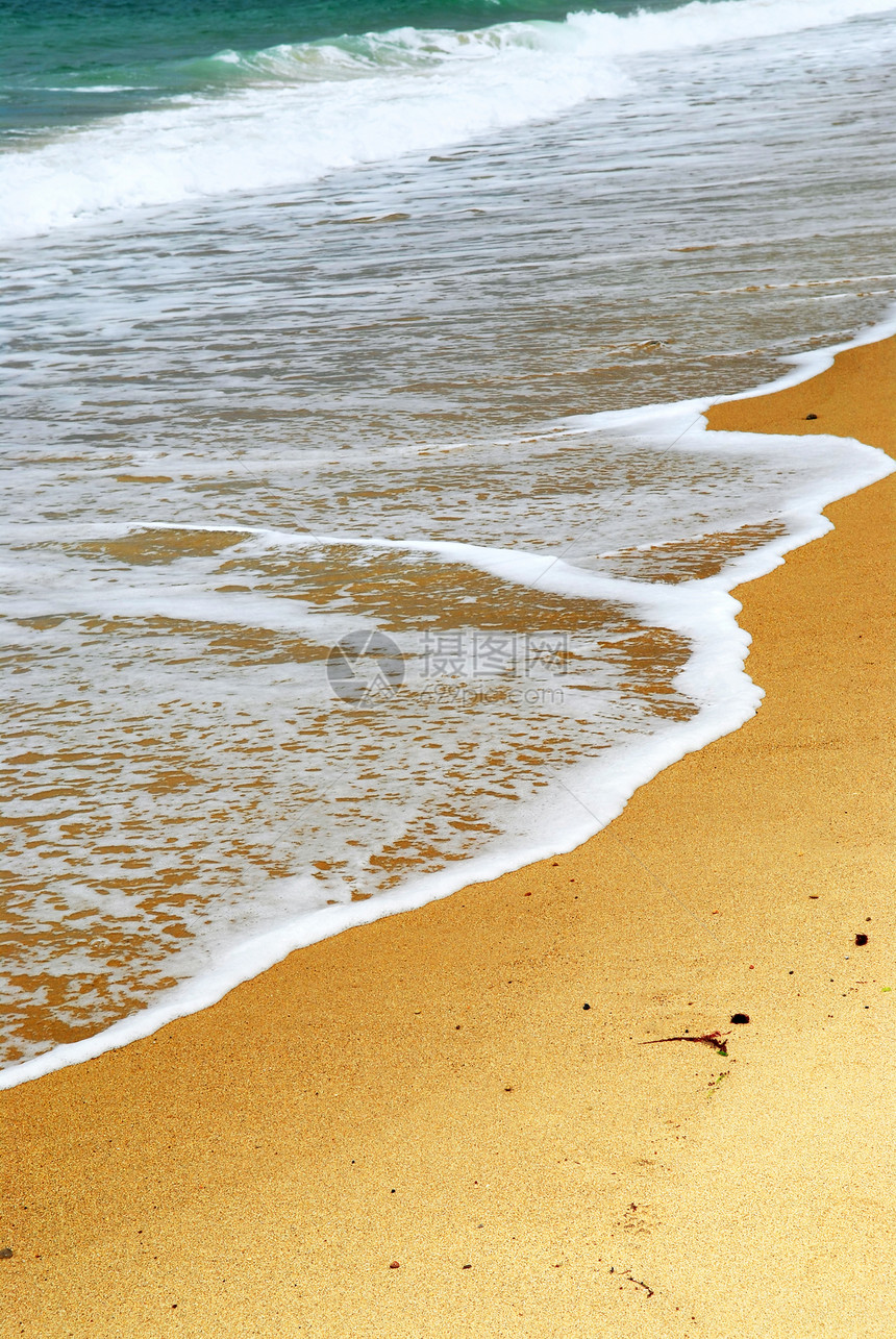 桑迪海滨海浪泡沫发泡支撑波浪热带天空海岸海滩蓝色图片