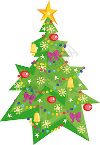 圣诞树雪花星星礼物玩具背景图片