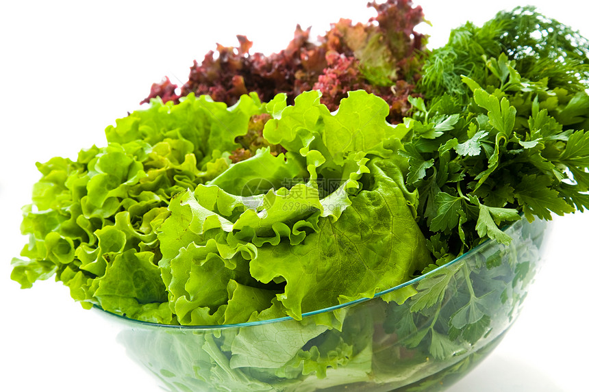 新鲜沙拉宏观蔬菜养分植物叶子玻璃纤维小吃食物框架图片