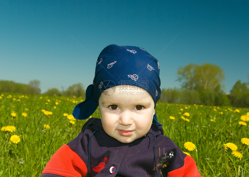 男孩在有花棚的草地上儿童儿子鲜花乐趣微笑喜悦狂欢眼睛快乐孩子图片