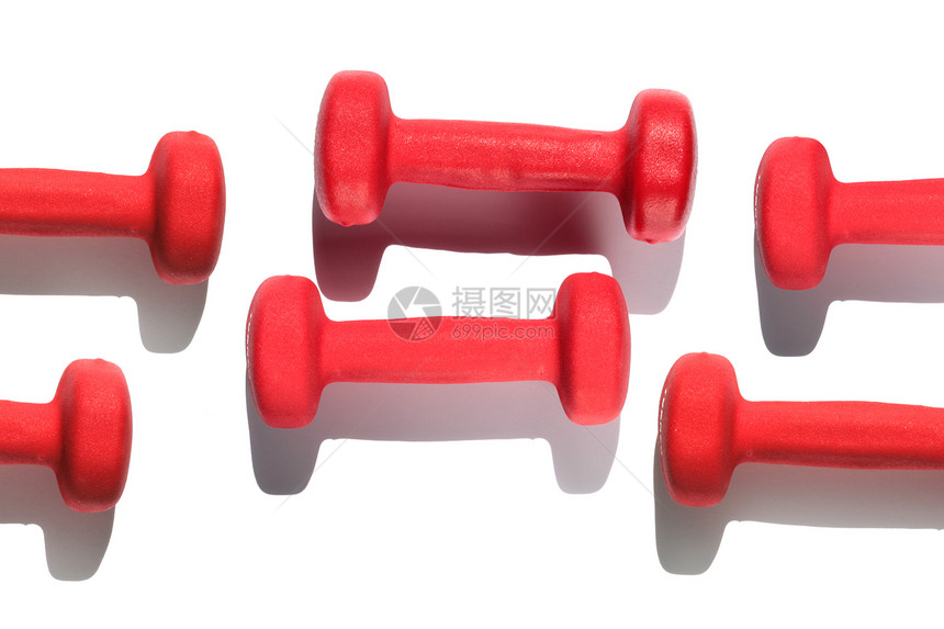 红色的哑铃卷曲杠铃身体重量肌肉运动健康锻炼力量图片