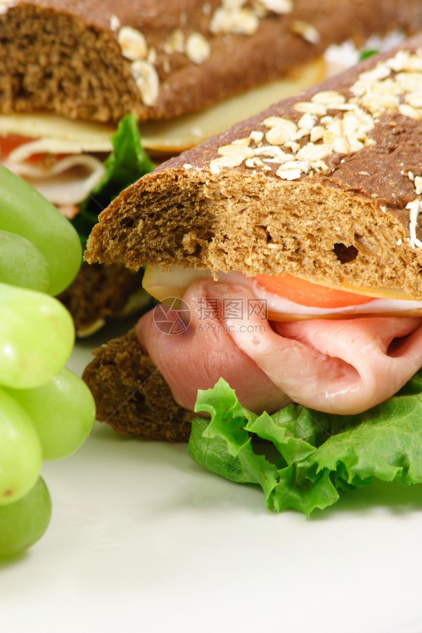 健康三明治火鸡牛肉小吃营养拓荒者早餐餐厅午餐薯条饮食图片