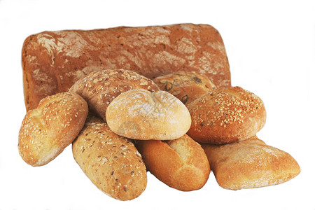 新鲜面包宣传玉米购物中心烘烤食物白色芝麻背景图片