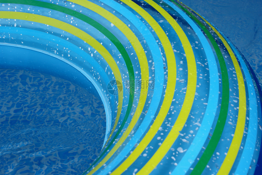 游泳带绿色黄色水池蓝色腰带假期浴缸游泳池图片