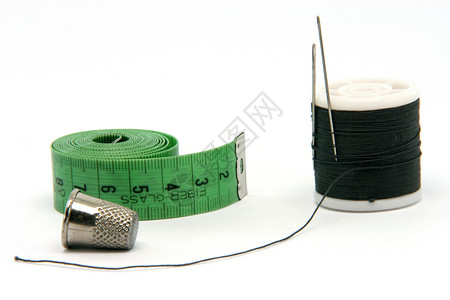 顶针缝纫测量裁缝配饰仪表杯子维修工具线程数字手指背景