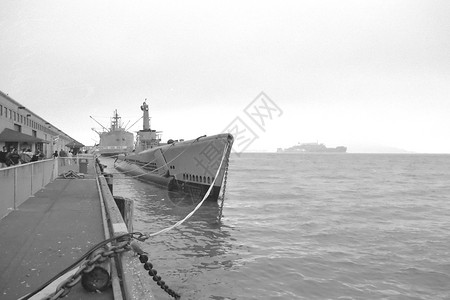 USS 潘帕尼托博物馆纪念馆国家历史性海军地标帆布码头渔人潜艇背景图片