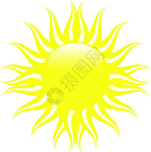 黄色夏日太阳图标背景图片
