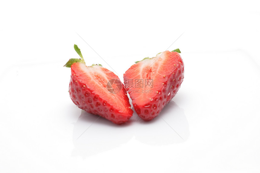 草莓美食家早餐红色养分甜食横截面杂货饮食生活方式绿色图片
