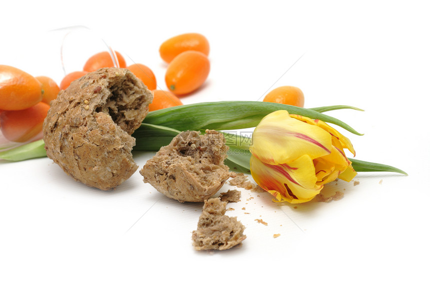 图利普 面包和宽夸特烘烤花瓣食品郁金香美食收藏面包屑面粉植物水果图片