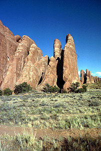 国家公园拱门编队国家岩石公园背景图片