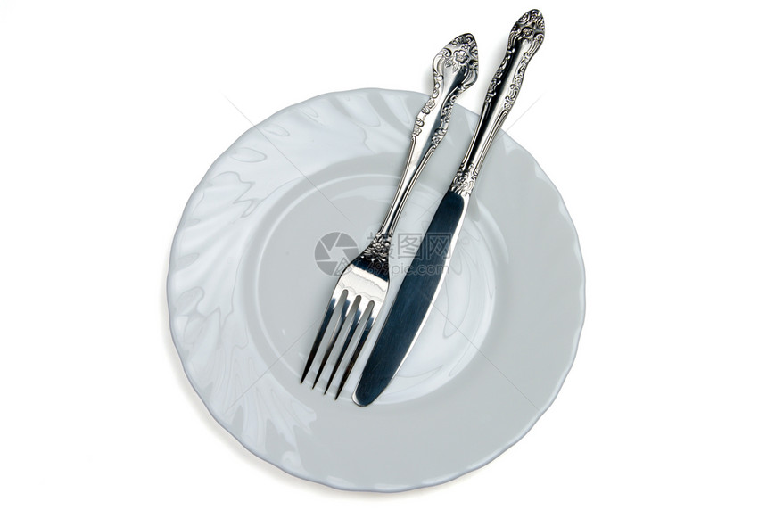 刀和叉用餐白色用具食品餐厅厨房银器刀刃烹饪午餐图片