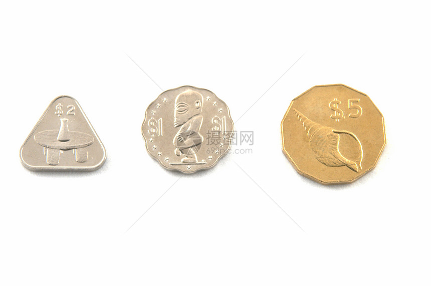 库克群岛的硬币合金圆圈财政货币财富现金金属女王铸币白色图片