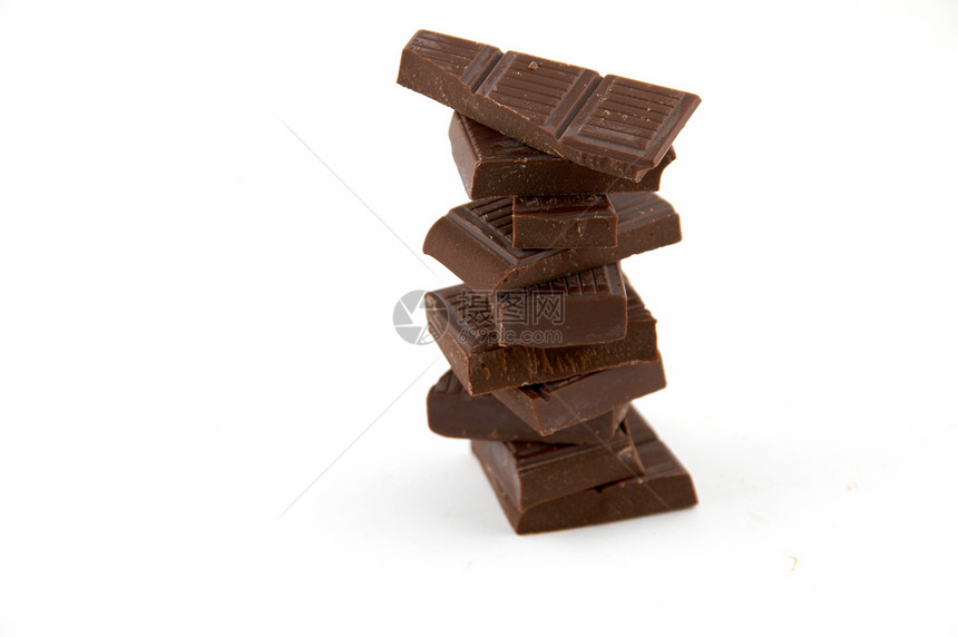 苦巧克力切片棕色可可酒吧美食糖果食物甜点正方形牛奶小吃图片