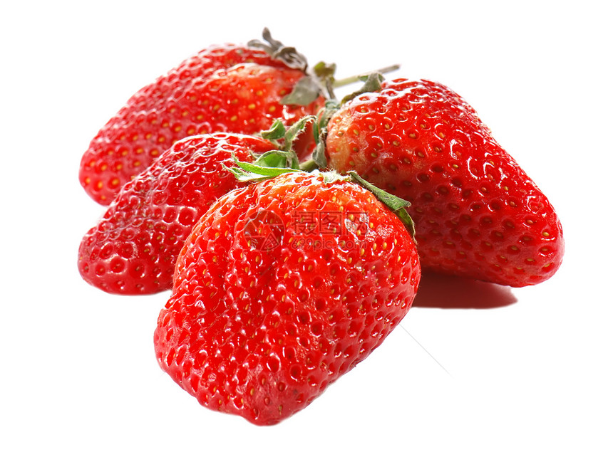 草莓反射白色红色饮食肉质水果果味甜点食物养分图片