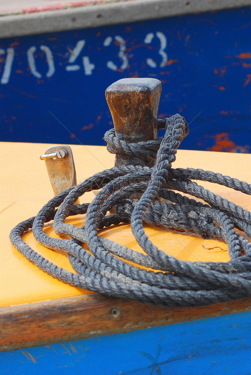 随时准备就绪游艇电缆甲板划分海洋血管渔夫航海港口航行图片