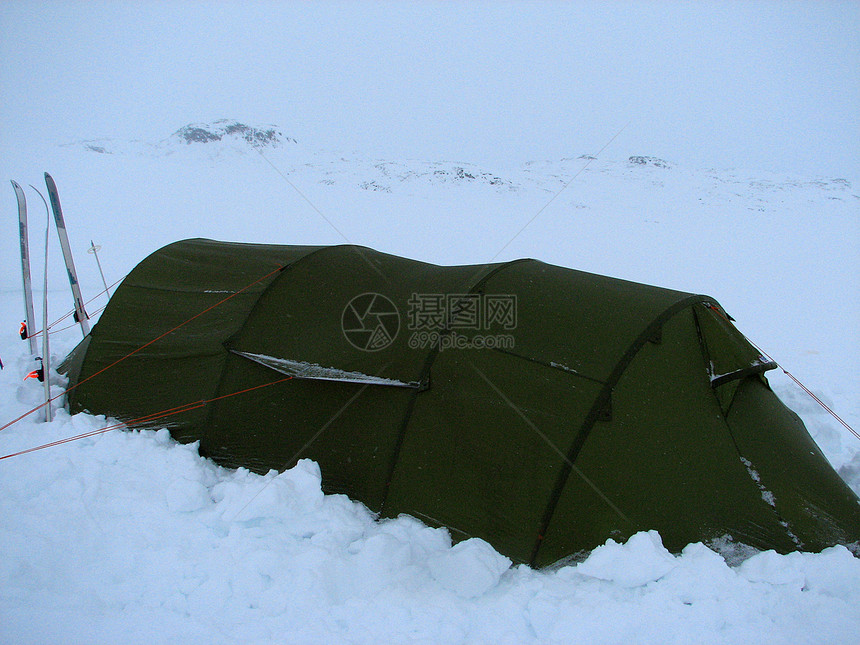 冬天的帐篷天气滑雪生存图片