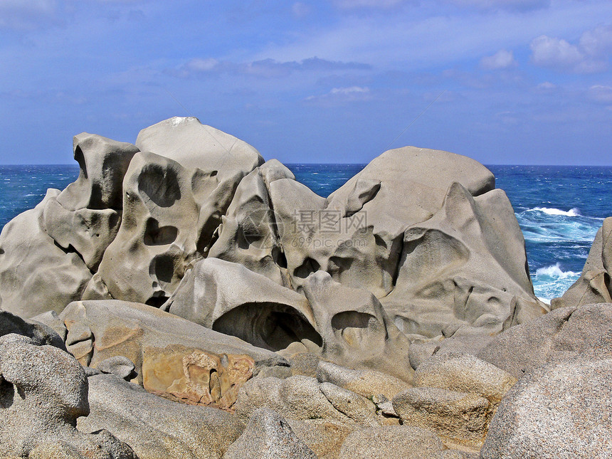 圣塔迪加卢拉附近的Capo Testa岩石意大利人地貌石头海洋风景地景图片