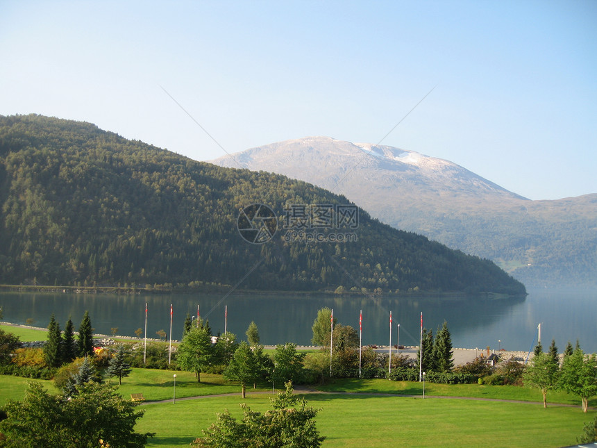 自然山脉峡湾图片