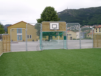 学校运动操场足球场地篮球背景图片