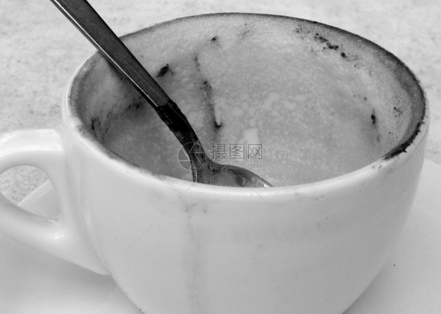 咖啡白色黑白勺子图片