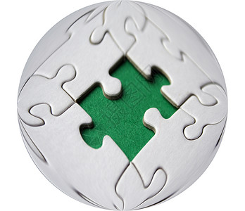圆形拼图拼图玩具概念圆圈绿色背景图片