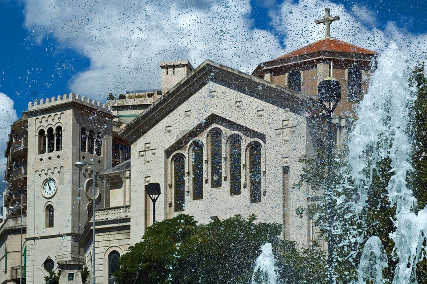 教堂和喷泉建筑宗教纪念碑建筑学图片