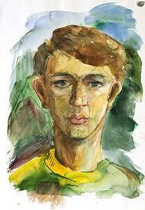 肖像画草图人们水彩水彩画男生相似度人类插图绘画艺术背景图片