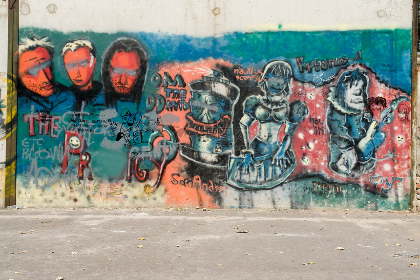 隔离墙学校青年城市艺术线条文化标签写作生活破坏者图片