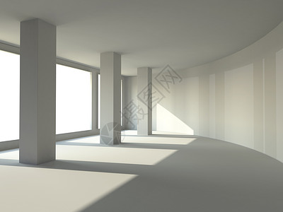大厅几何学白色窗户房间插图工业柱子背景图片