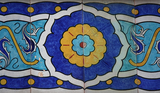 Mosaics 摩西古董墙纸蓝色艺术新作装饰品背景图片