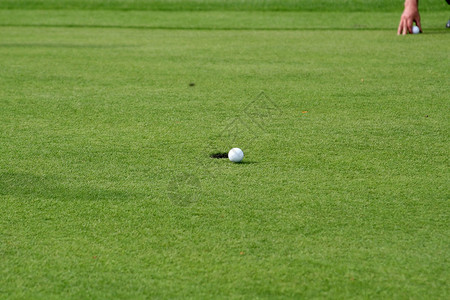 Golf 玩家推杆手指娱乐商业竞赛高尔夫球白色杯子课程运动背景图片