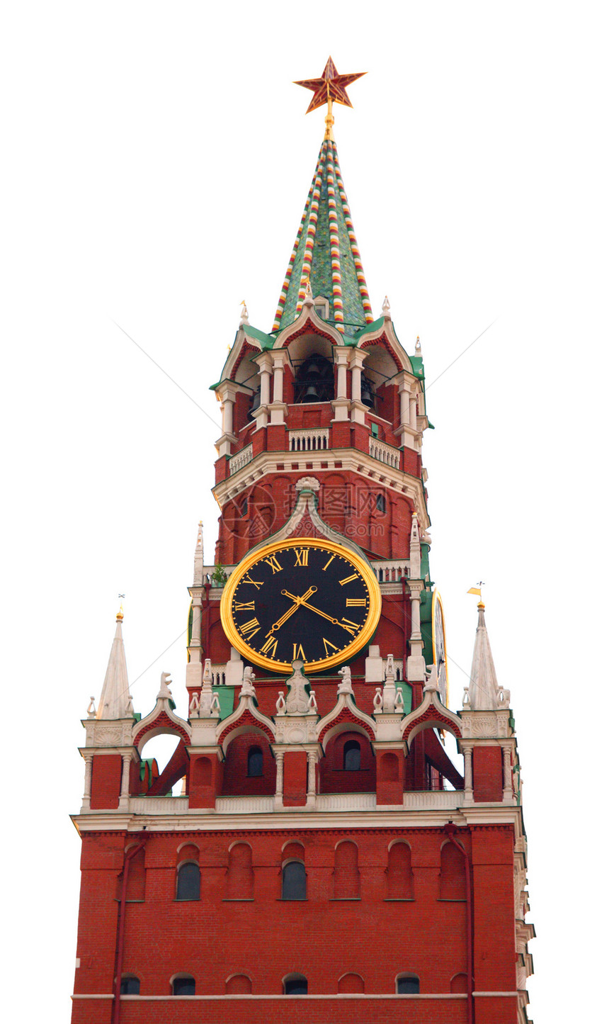 莫斯科Kremlin塔的白色隔离图片