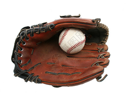 棒球手套白色游戏闲暇娱乐皮革棕色运动背景图片