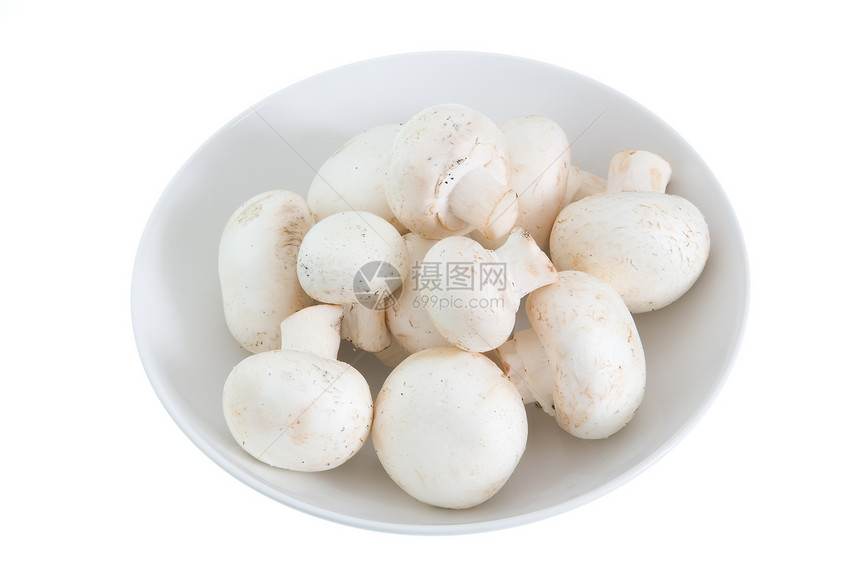 白色板块中的蘑菇图片