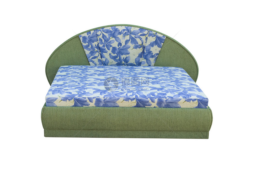 沙发风格家具椅子蓝色座位扶手椅白色优雅软垫装饰图片