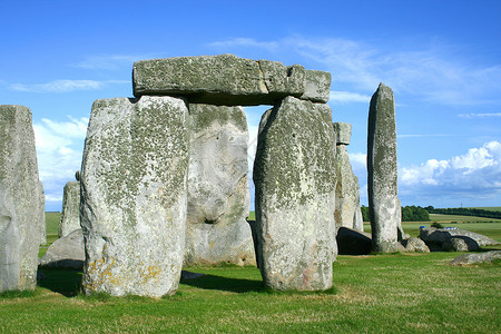 德鲁伊教石柱王国蓝色石头历史性纪念碑绿色宗教吸引力英语地标背景