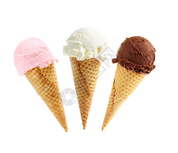 什锦冰淇淋锥体草莓高清图片
