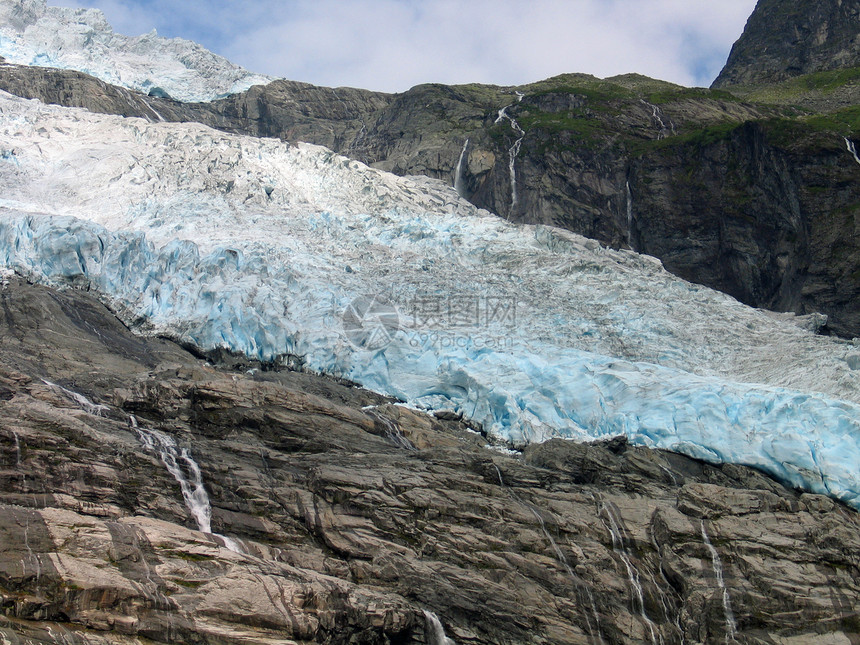 挪威的冰川融化峡湾荒野假期全球地形天气旅行冰山蓝色图片