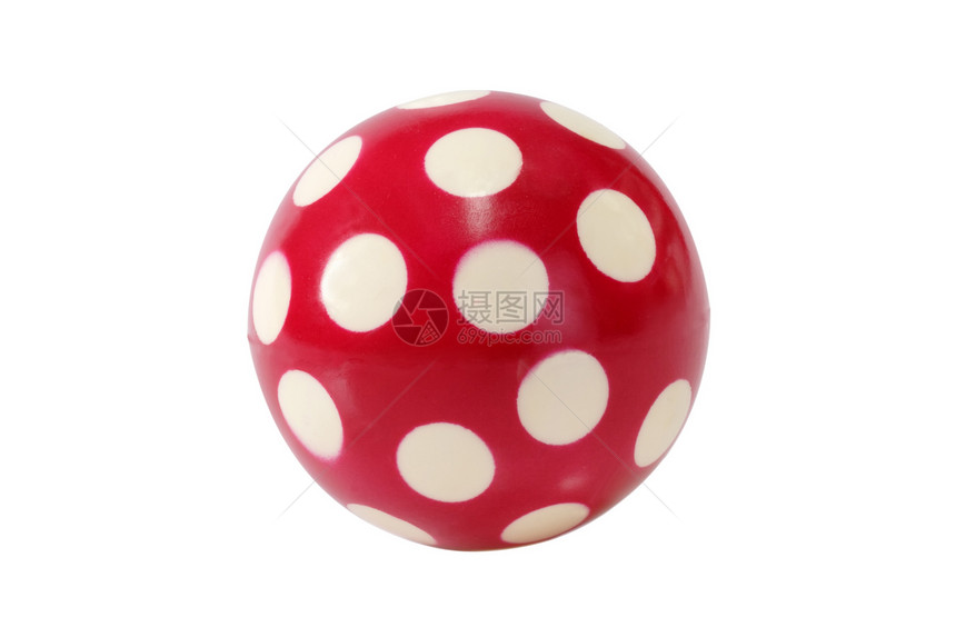 红球斑点游戏塑料红色乐趣圆形橡皮孩子们孩子白色图片