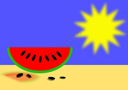季节性水果夏季西瓜蓝天季节性健康饮食食品水果设计图片