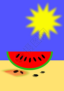 季节性水果夏季西瓜食品水果季节性蓝天健康饮食设计图片