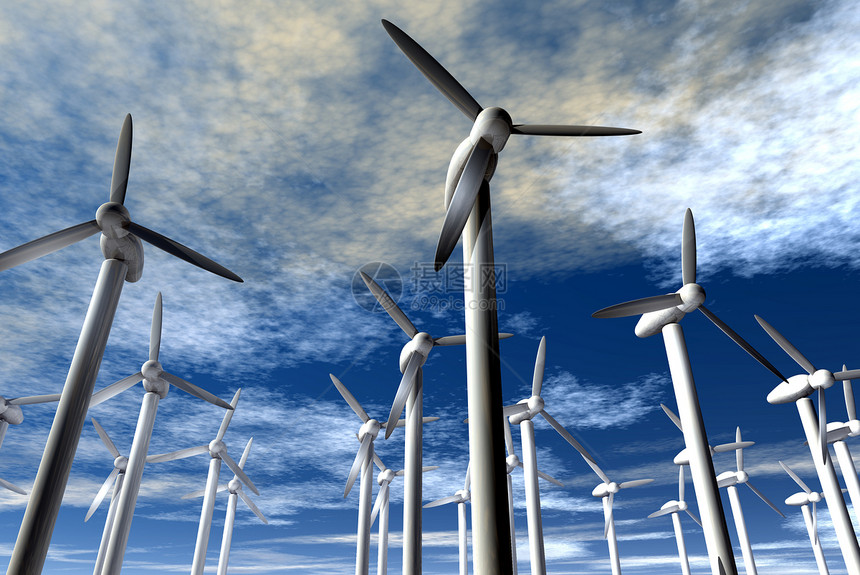 风能环境技术空气太阳农场白色金属蓝色工业机器图片