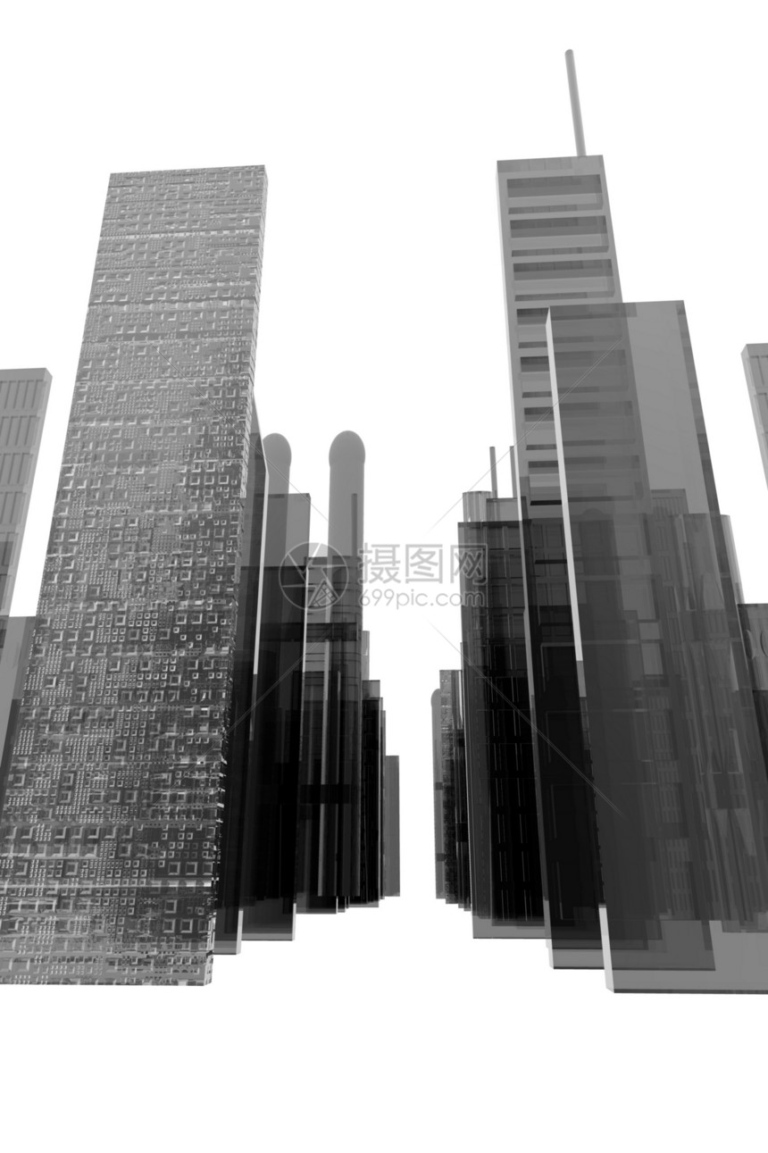 城市景观说明建筑学建筑摩天大楼插图图片