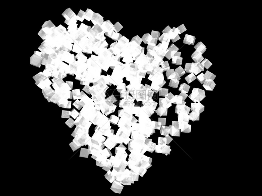 心脏摘要卡片粒子立方体插图感情打印纪念日周年图片