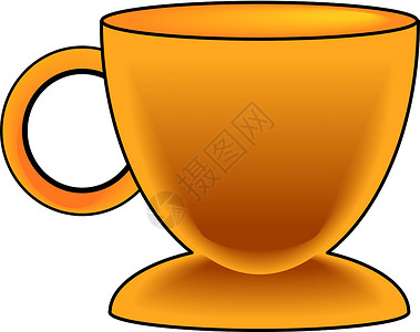 金咖啡杯棕色展示杯子饮料插图艺术咖啡背景图片
