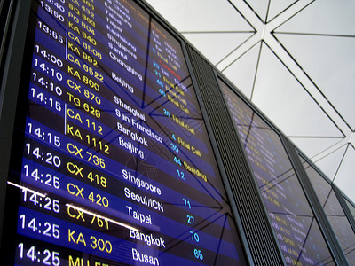 香港港旅行电子假期木板飞机场航班背景图片
