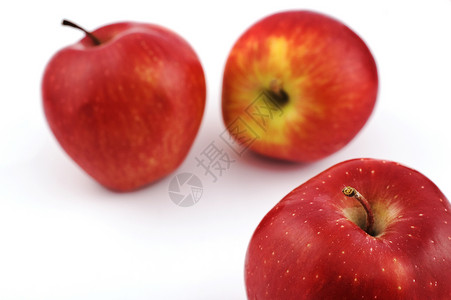 三个苹果水果焦点选择性维生素农业食物成分红色白色高清图片