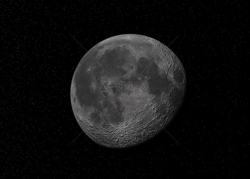 月亮插图星星天空行星陨石月球图片
